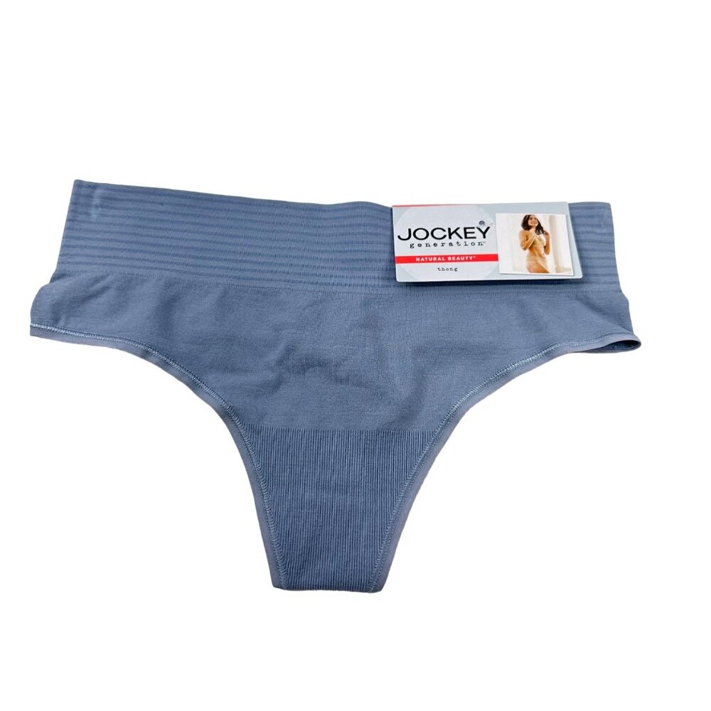 Jockey Women's Sz Small Panty Thong Natural Beauty Modal Stretch Slate Blue New